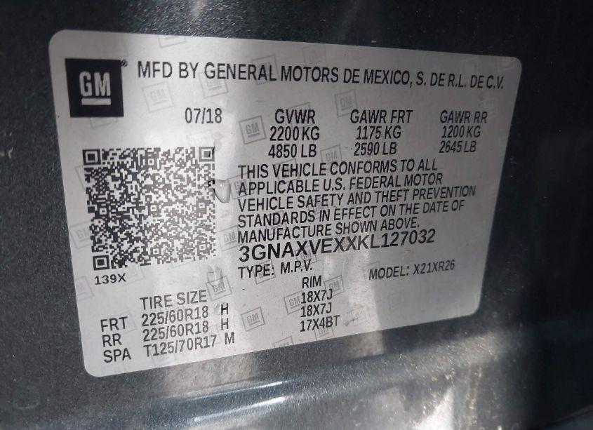 Photo 9 of 2019 Chevrolet Equinox LT (VIN 3GNAXVEXXKL127032)