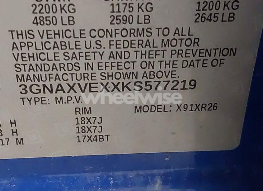 Photo 9 of 2019 Chevrolet Equinox LT (VIN 3GNAXVEXXKS577219)