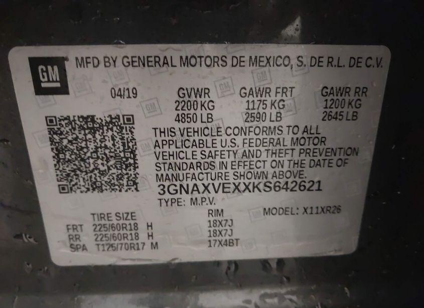 Photo 9 of 2019 Chevrolet Equinox LT (VIN 3GNAXVEXXKS642621)