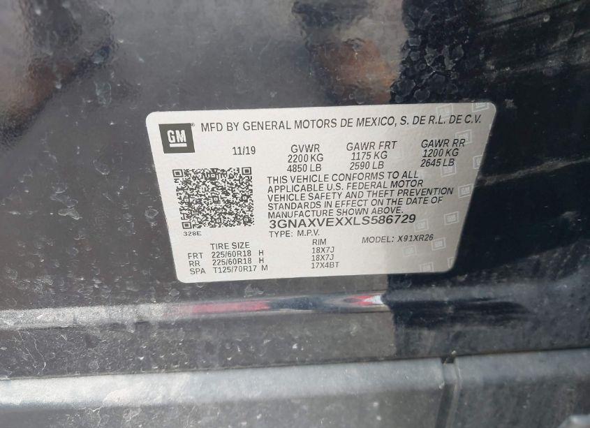 Photo 9 of 2020 Chevrolet Equinox AWD LT 2.0L TURBO (VIN 3GNAXVEXXLS586729)