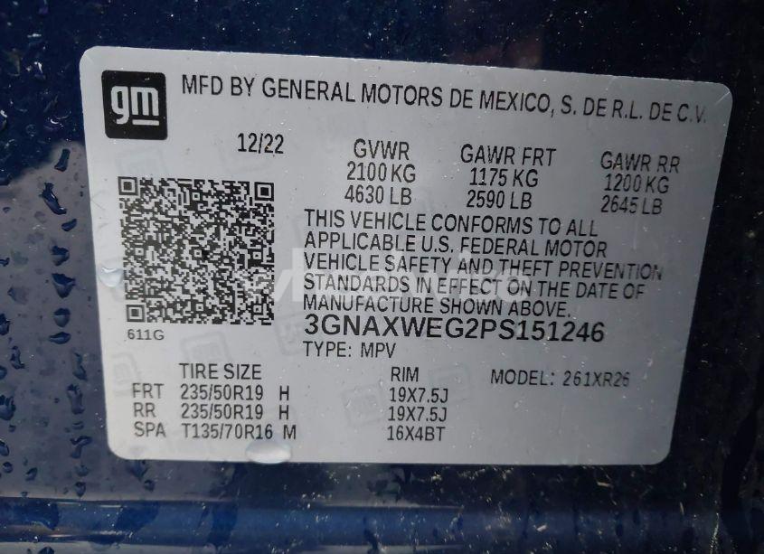 Photo 9 of 2023 Chevrolet Equinox AWD RS (VIN 3GNAXWEG2PS151246)