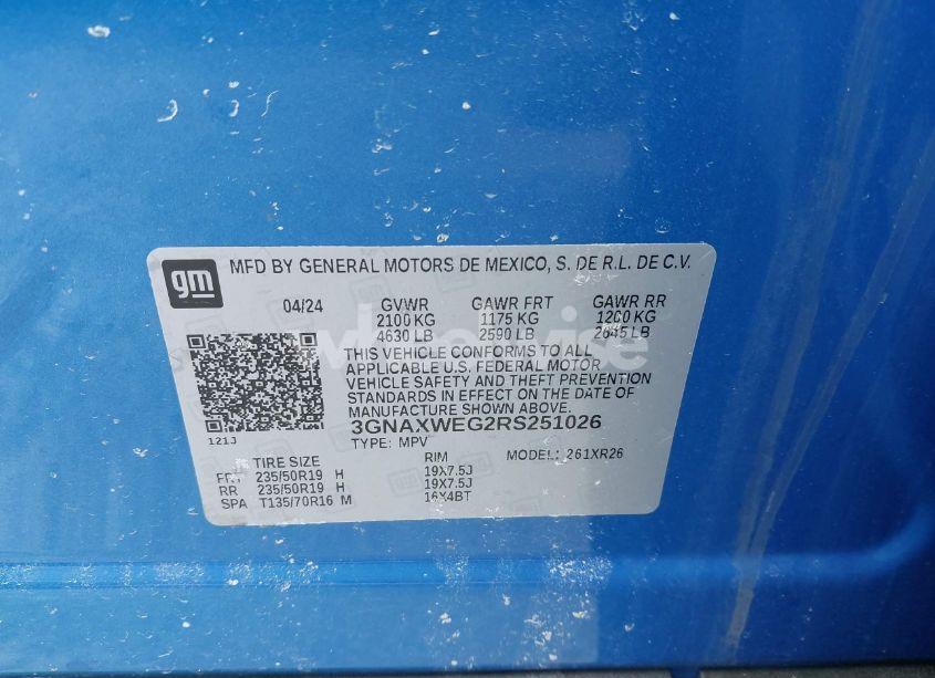 Photo 9 of 2024 Chevrolet Equinox AWD RS (VIN 3GNAXWEG2RS251026)