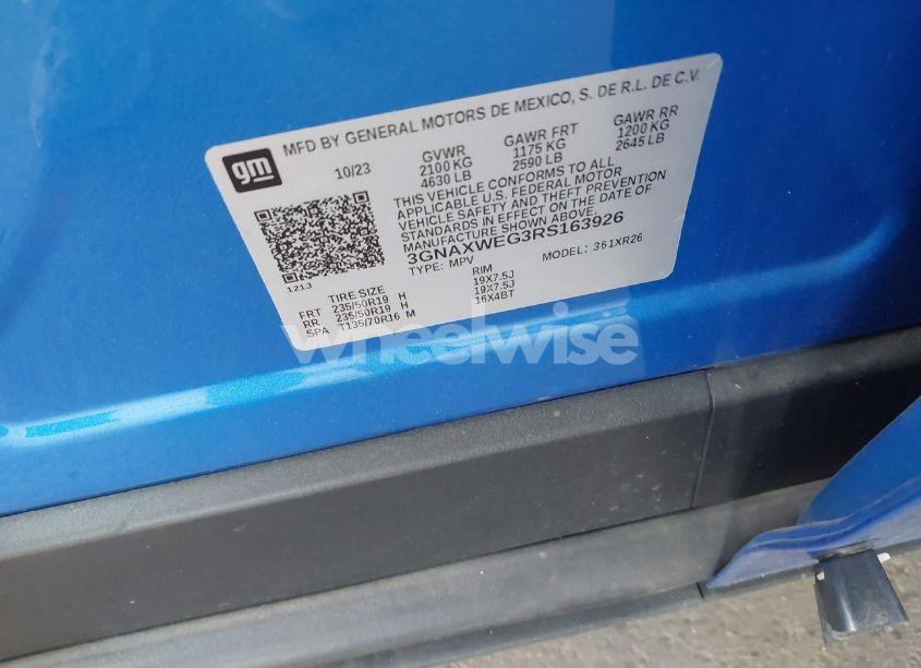 Photo 9 of 2024 Chevrolet Equinox AWD RS (VIN 3GNAXWEG3RS163926)