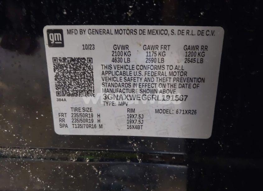 Photo 9 of 2024 Chevrolet Equinox AWD RS (VIN 3GNAXWEG6RL191567)