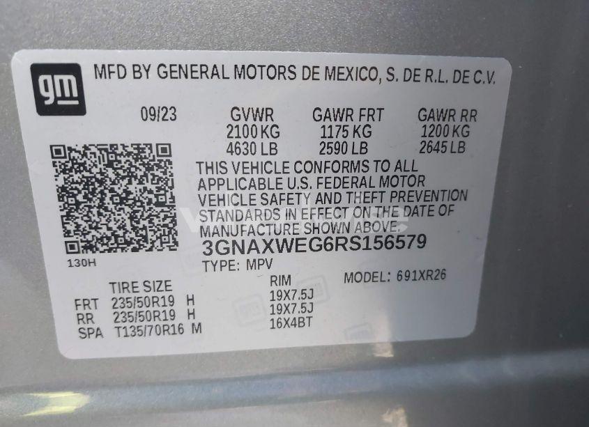 Photo 9 of 2024 Chevrolet Equinox AWD RS (VIN 3GNAXWEG6RS156579)