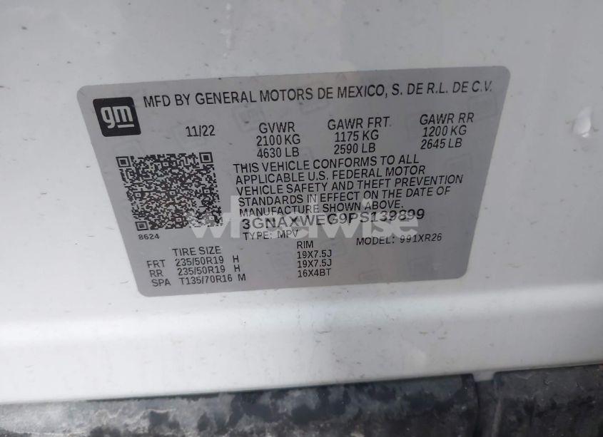 Photo 9 of 2023 Chevrolet Equinox AWD RS (VIN 3GNAXWEG9PS139899)