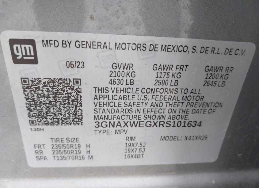 Photo 9 of 2024 Chevrolet Equinox AWD RS (VIN 3GNAXWEGXRS101634)