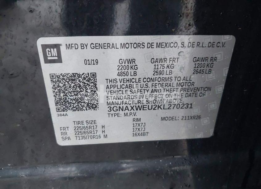 Photo 9 of 2019 Chevrolet Equinox LT (VIN 3GNAXWEU2KL270231)