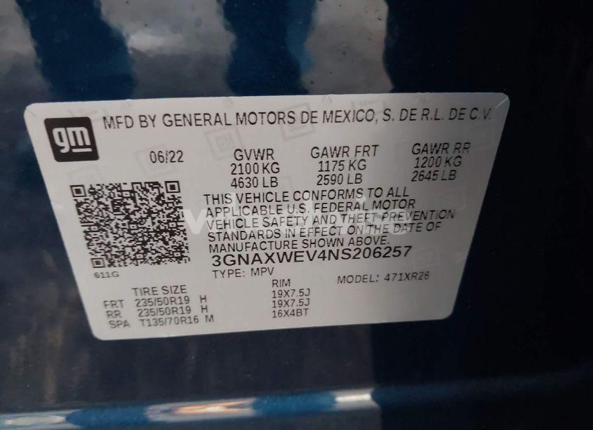 Photo 9 of 2022 Chevrolet Equinox AWD RS (VIN 3GNAXWEV4NS206257)