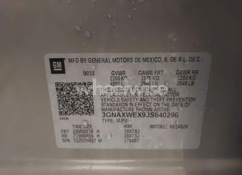 Photo 9 of 2018 Chevrolet Equinox PREMIER (VIN 3GNAXWEX9JS640296)