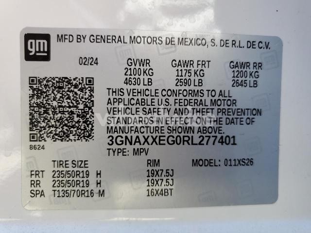 Photo 2 of 2024 CHEVROLET EQUINOX PREMIERE N/A (VIN 3GNAXXEG0RL277401)