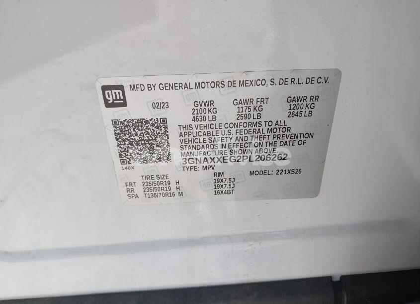 Photo 9 of 2023 Chevrolet Equinox AWD PREMIER (VIN 3GNAXXEG2PL206262)