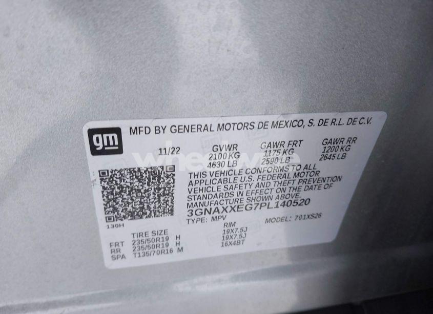 Photo 9 of 2023 Chevrolet Equinox AWD PREMIER (VIN 3GNAXXEG7PL140520)