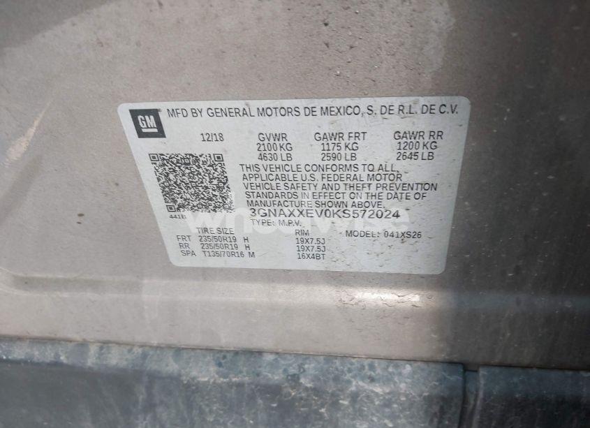 Photo 9 of 2019 Chevrolet Equinox PREMIER (VIN 3GNAXXEV0KS572024)