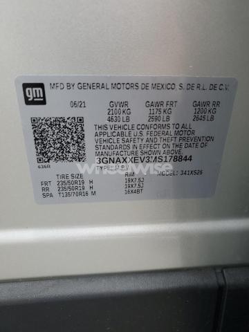 Photo 3 of 2021 CHEVROLET EQUINOX PREMIER (VIN 3GNAXXEV3MS178844)