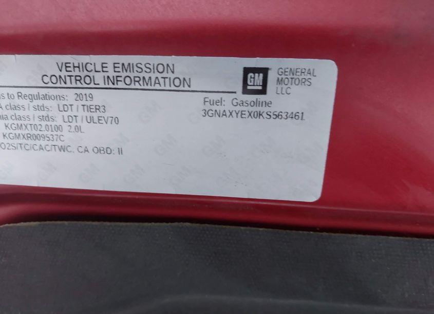 Photo 9 of 2019 Chevrolet Equinox PREMIER (VIN 3GNAXYEX0KS563461)