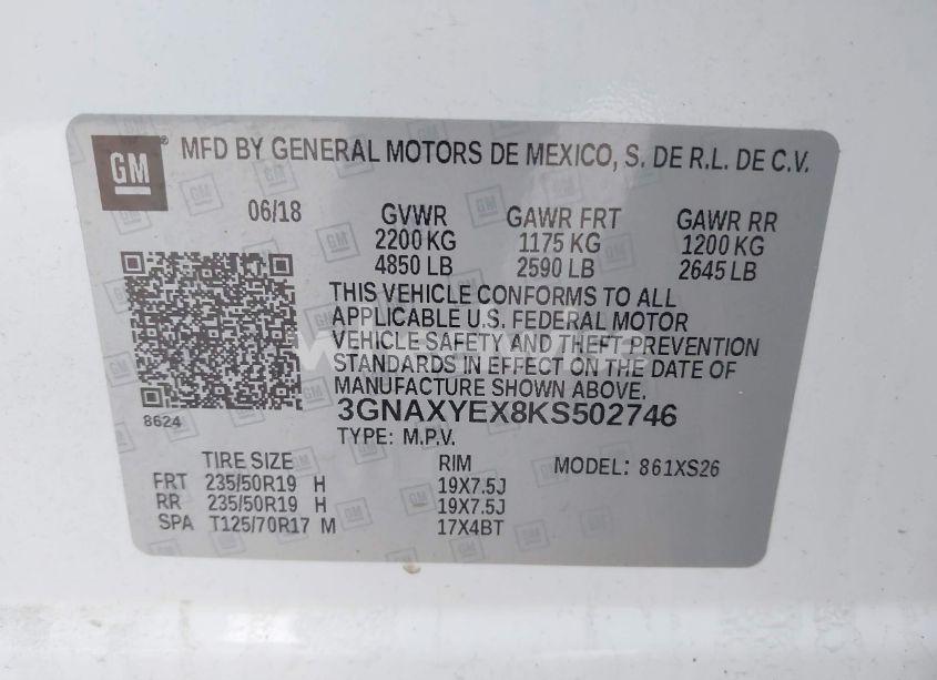 Photo 9 of 2019 Chevrolet Equinox PREMIER (VIN 3GNAXYEX8KS502746)