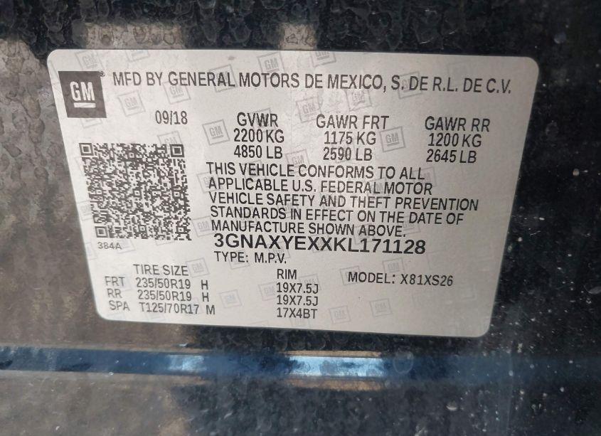 Photo 9 of 2019 Chevrolet Equinox PREMIER (VIN 3GNAXYEXXKL171128)