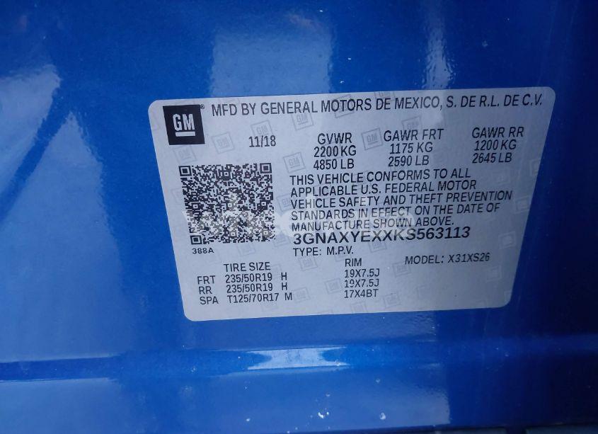 Photo 9 of 2019 Chevrolet Equinox PREMIER (VIN 3GNAXYEXXKS563113)