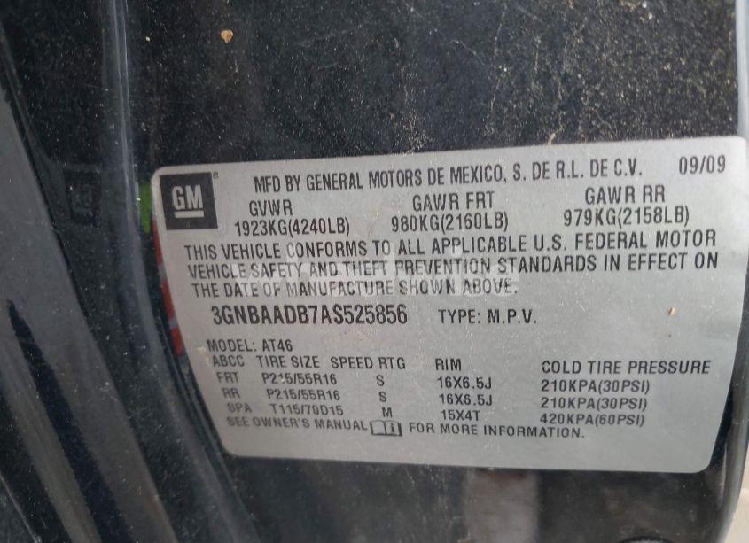 Photo 9 of 2010 Chevrolet Hhr LS (VIN 3GNBAADB7AS525856)