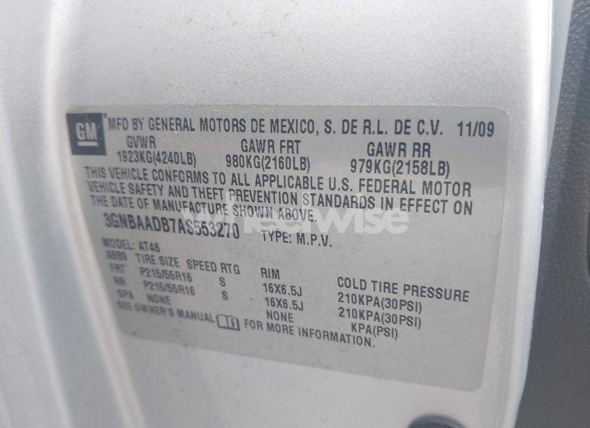 Photo 9 of 2010 Chevrolet Hhr LS (VIN 3GNBAADB7AS553270)