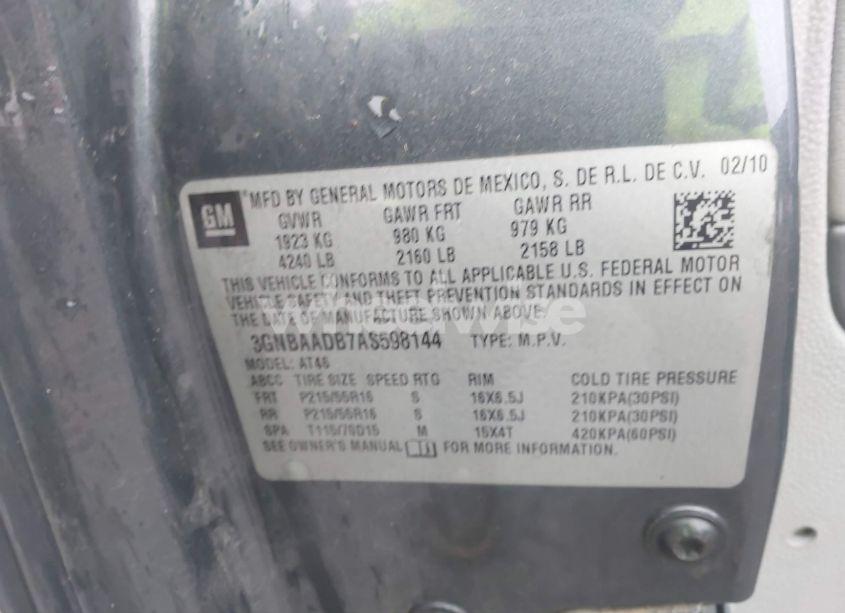 Photo 9 of 2010 Chevrolet Hhr LS (VIN 3GNBAADB7AS598144)