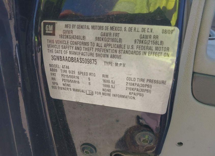 Photo 9 of 2010 Chevrolet Hhr LS (VIN 3GNBAADB8AS509875)