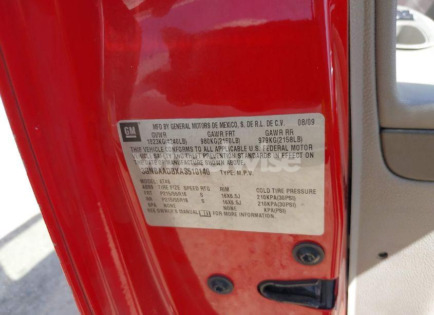 Photo 9 of 2010 Chevrolet Hhr LS (VIN 3GNBAADBXAS510140)