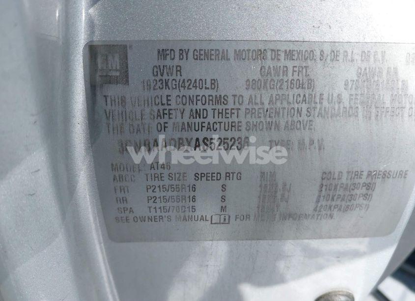 Photo 9 of 2010 Chevrolet Hhr LS (VIN 3GNBAADBXAS525236)