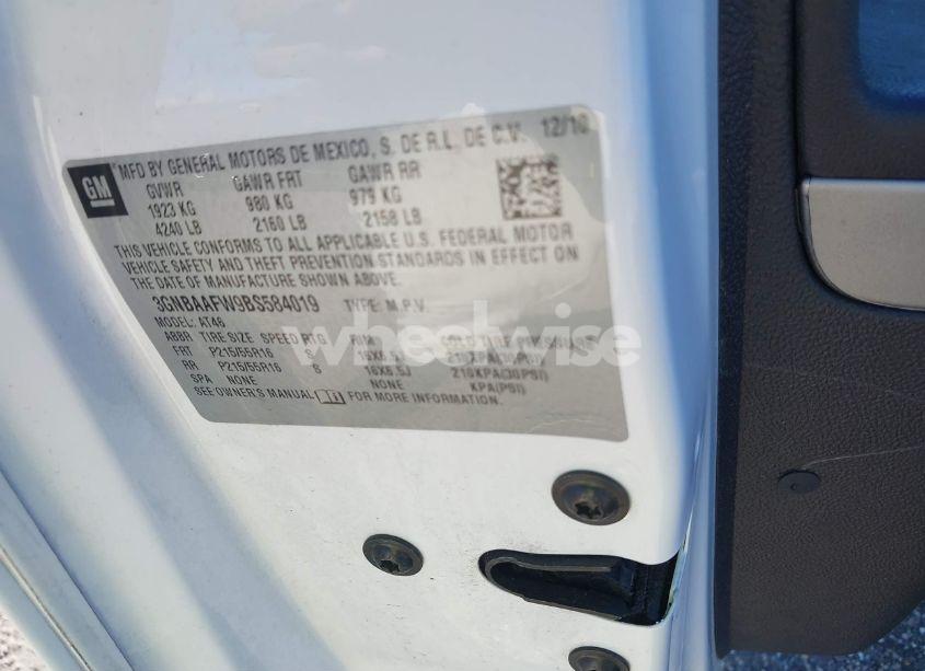 Photo 9 of 2011 Chevrolet Hhr LS (VIN 3GNBAAFW9BS584019)