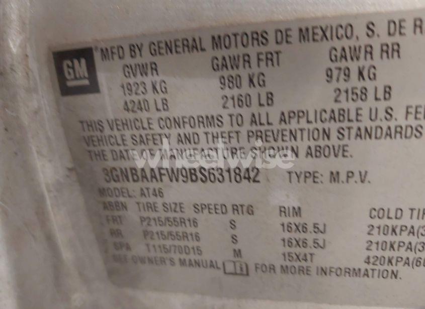 Photo 9 of 2011 Chevrolet Hhr LS (VIN 3GNBAAFW9BS631842)