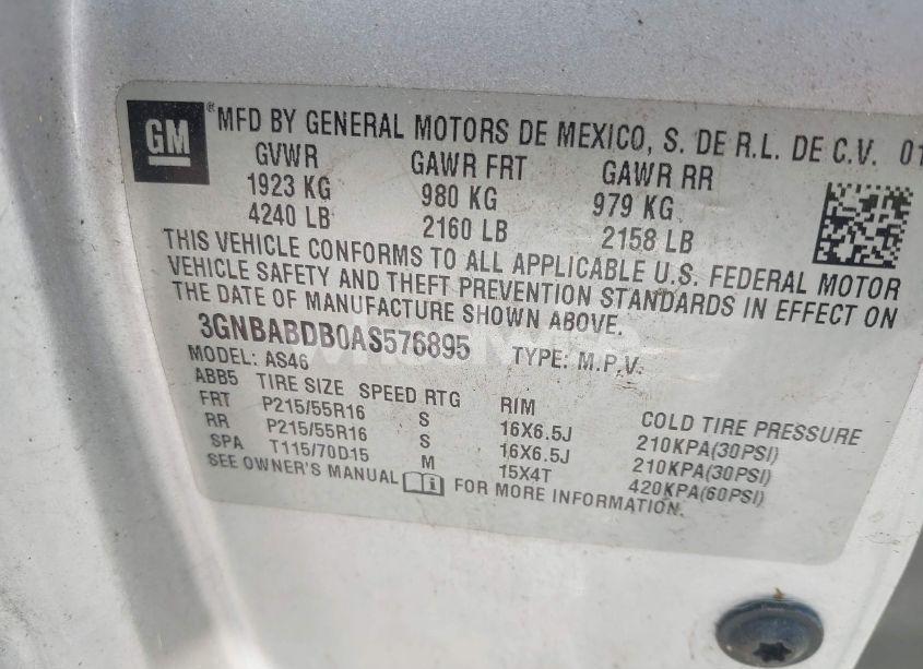 Photo 9 of 2010 Chevrolet Hhr LT (VIN 3GNBABDB0AS576895)