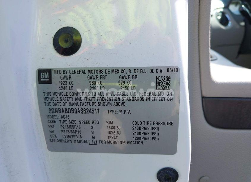 Photo 9 of 2010 Chevrolet Hhr LT (VIN 3GNBABDB0AS624511)