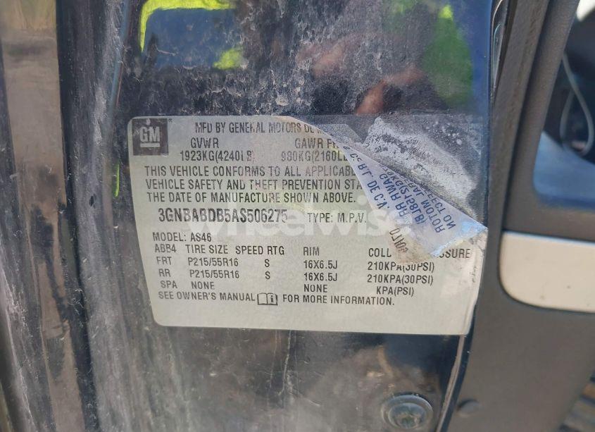 Photo 9 of 2010 Chevrolet Hhr LT (VIN 3GNBABDB5AS506275)