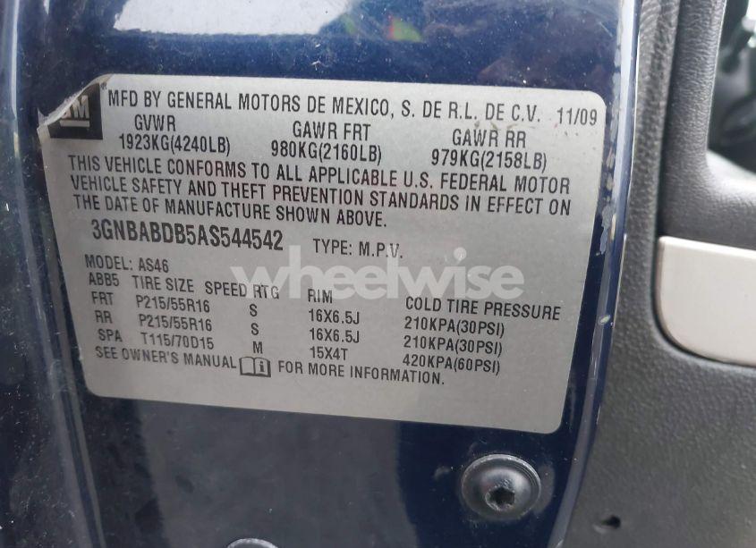 Photo 9 of 2010 Chevrolet Hhr LT (VIN 3GNBABDB5AS544542)