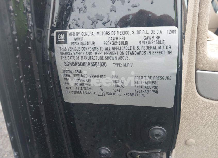 Photo 9 of 2010 Chevrolet Hhr LT (VIN 3GNBABDB8AS561836)