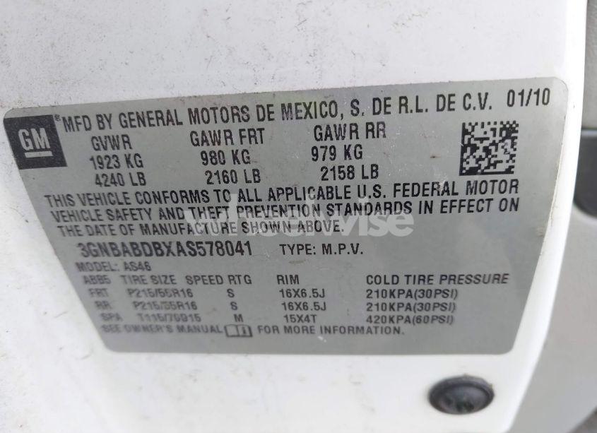 Photo 9 of 2010 Chevrolet Hhr LT (VIN 3GNBABDBXAS578041)