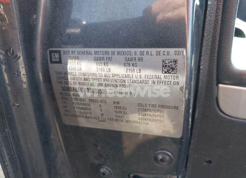 Photo 9 of 2011 Chevrolet Hhr LT (VIN 3GNBABFUXBS603505)