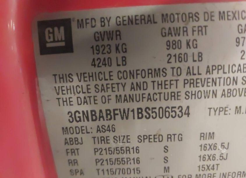 Photo 9 of 2011 Chevrolet Hhr LT (VIN 3GNBABFW1BS506534)