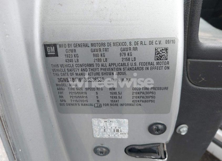 Photo 9 of 2011 Chevrolet Hhr LT (VIN 3GNBABFW1BS536536)