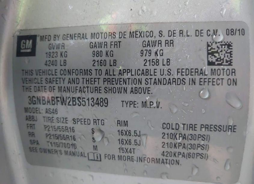 Photo 9 of 2011 Chevrolet Hhr LT (VIN 3GNBABFW2BS513489)