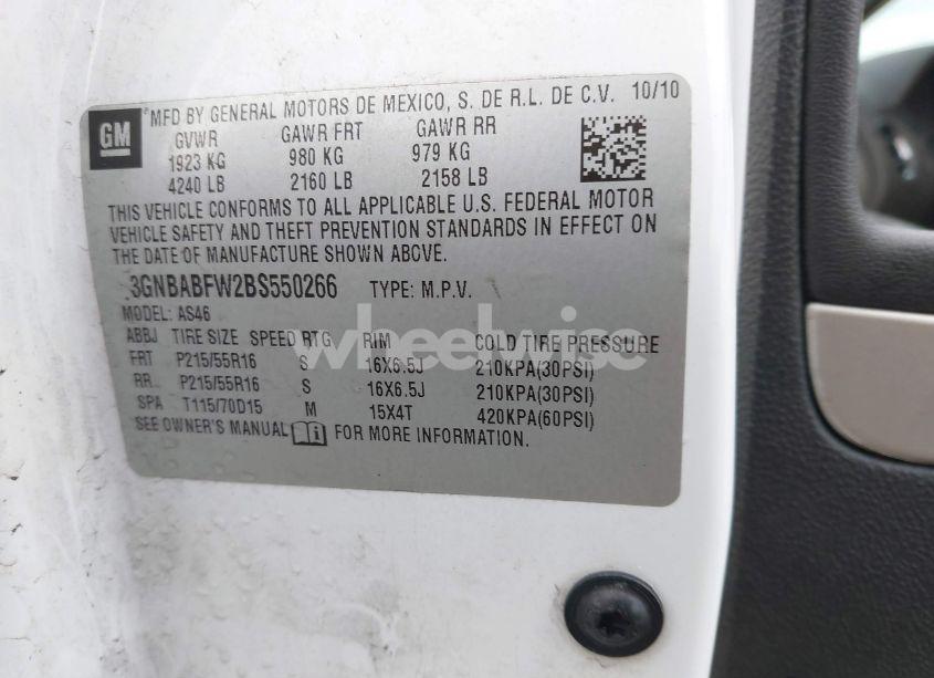 Photo 9 of 2011 Chevrolet Hhr LT (VIN 3GNBABFW2BS550266)