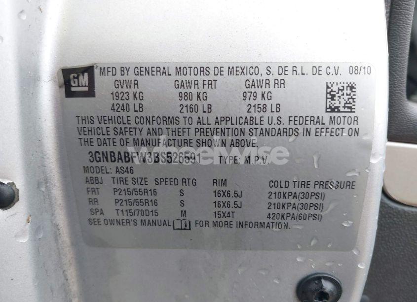 Photo 9 of 2011 Chevrolet Hhr LT (VIN 3GNBABFW3BS526591)