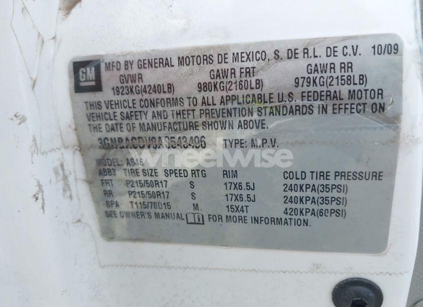 Photo 9 of 2010 Chevrolet Hhr LT (VIN 3GNBACDV8AS543496)