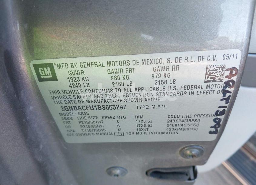 Photo 9 of 2011 Chevrolet Hhr LT (VIN 3GNBACFU1BS665297)