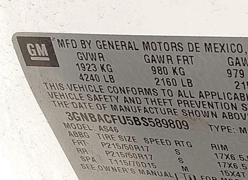 Photo 9 of 2011 Chevrolet Hhr LT (VIN 3GNBACFU5BS589809)