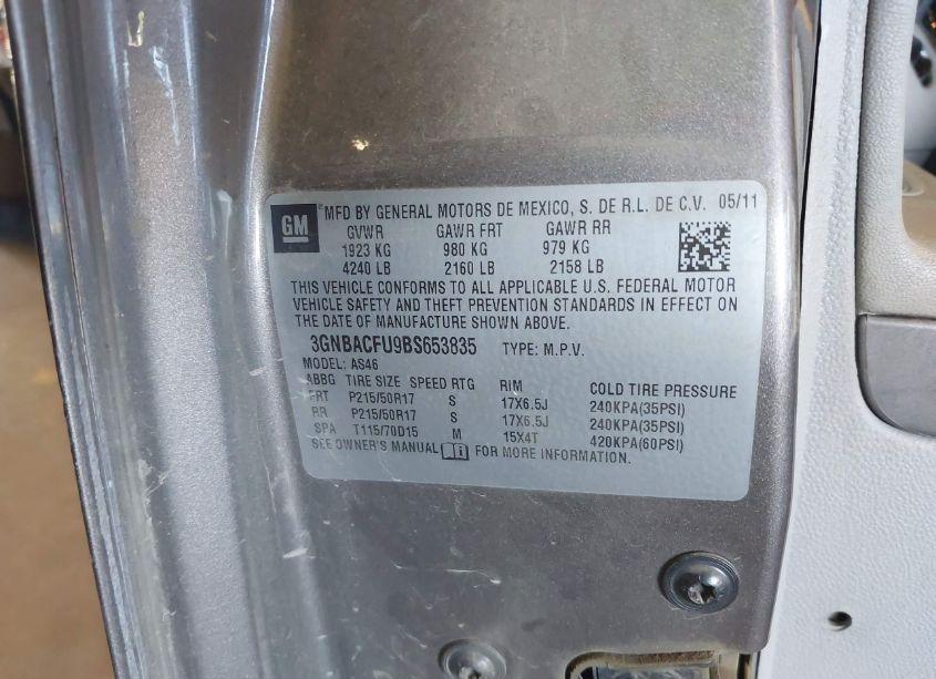 Photo 9 of 2011 Chevrolet Hhr LT (VIN 3GNBACFU9BS653835)