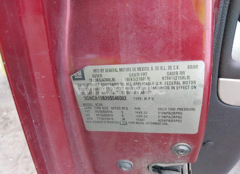 Photo 9 of 2009 Chevrolet Hhr LS (VIN 3GNCA13B29S546082)