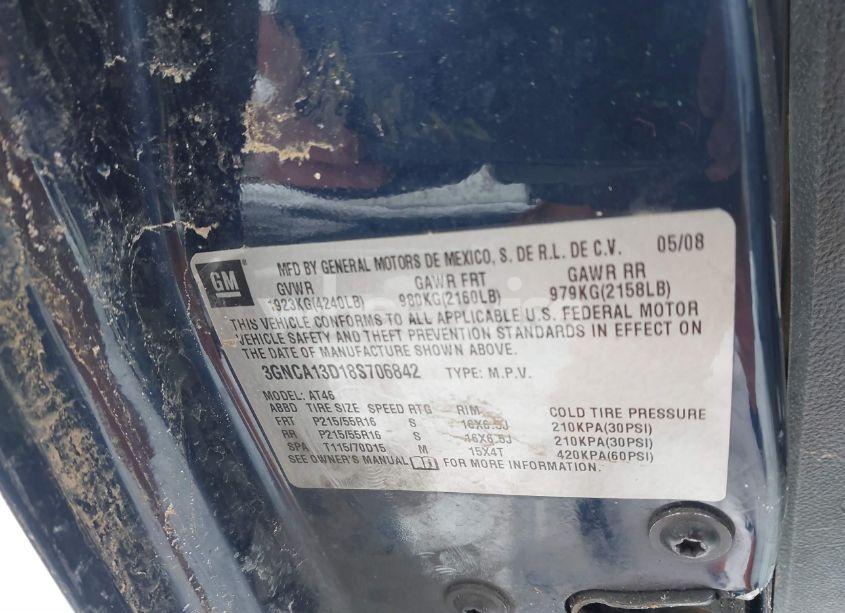 Photo 9 of 2008 Chevrolet Hhr LS (VIN 3GNCA13D18S706842)