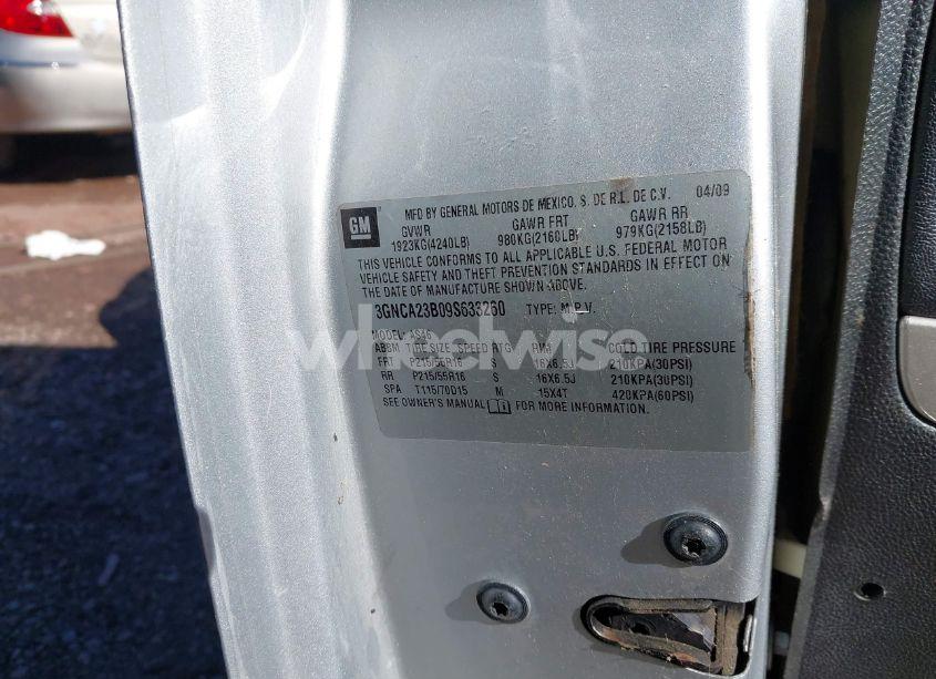 Photo 9 of 2009 Chevrolet Hhr LT (VIN 3GNCA23B09S633260)